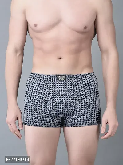 Stylish Grey Cotton Blend Printed Trunks For Men