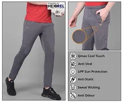 Stylish Grey Polyester Solid Regular Fit Sports Track Pant For Men-thumb4