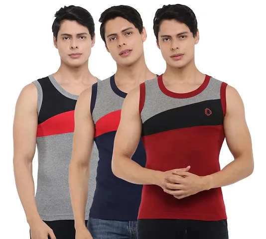 Trendy Cotton Blend Gym Vest 