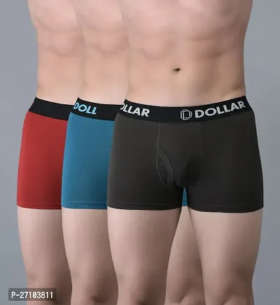 Stylish Cotton Blend Solid Trunks For Men Pack Of 3