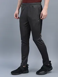 Stylish Grey Polyester Solid Regular Fit Sports Track Pant For Men-thumb1