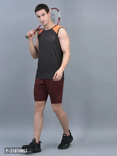 Stylish Red Polyester Solid Sports Shorts For Men-thumb4