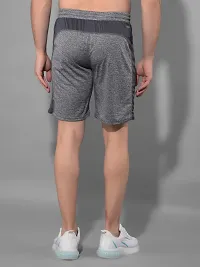 Stylish Grey Polyester Solid Sports Shorts For Men-thumb2