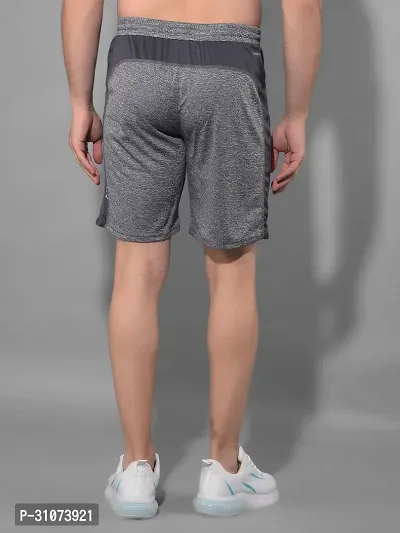 Stylish Grey Polyester Solid Sports Shorts For Men-thumb3