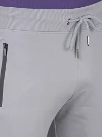 Stylish Grey Cotton Solid Joggers For Men-thumb3