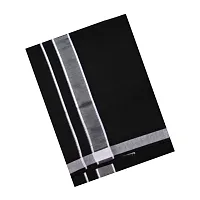 Multicolor Lungis (Mundus) Dhotis for Men Black (Free Size Assorted Veshti (Kaili) Pack of 1-thumb1