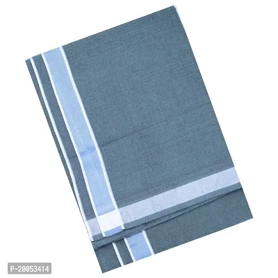 Multicolor Lungis (Mundus) Dhotis for Men Light Grey  (Free Size Assorted Veshti (Kaili) Pack of 1-thumb2