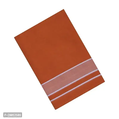 Multicolor Lungis (Mundus) Dhotis for Men Saffron (Light  Kaavi) (Free Size Assorted Veshti (Kaili) Pack of 1-thumb0