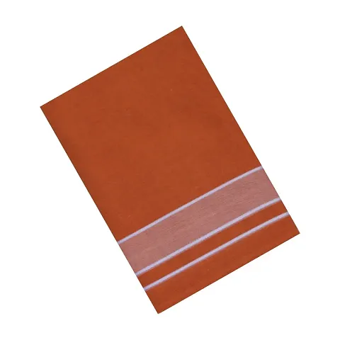Multicolor Lungis (Mundus) Dhotis for Men Saffron (Light  Kaavi) (Free Size Assorted Veshti (Kaili) Pack of 1