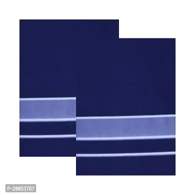 Multicolor Lungis (Mundus) Dhotis for Men Blue and Blue (Free Size Assorted Veshti (Kaili) Pack of 2-thumb0