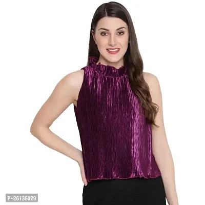 Akimia Women Purple Satin Top