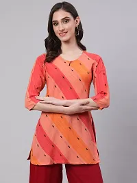 Akimia Women Striped Straight Kurta Orange-thumb1