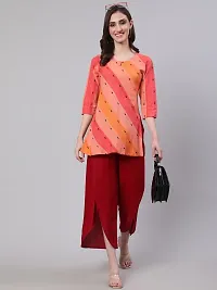 Akimia Women Striped Straight Kurta Orange-thumb4