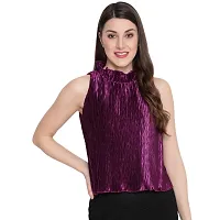 Akimia Women Purple Satin Top-thumb4