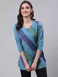 Akimia Women Striped Straight Kurta Blue-thumb4