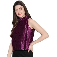 Akimia Women Purple Satin Top-thumb2