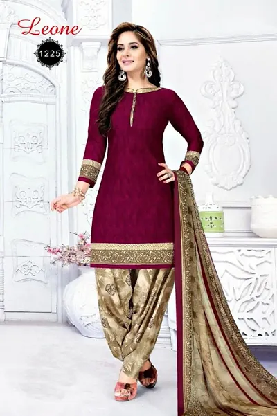 Beautiful Crepe Unstitched Dress Material with Dupatta