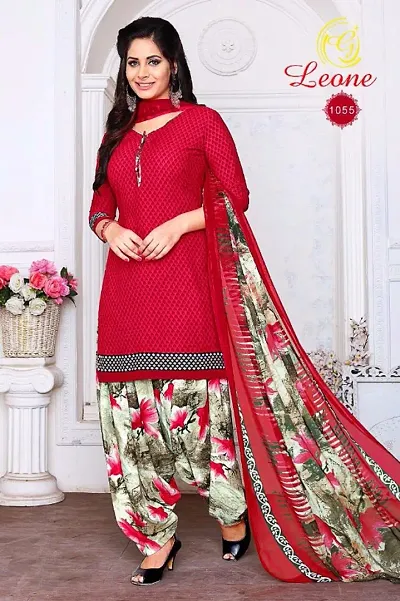 Trendy Women Crepe Dress Material with dupatta