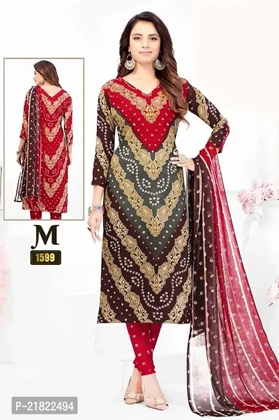 Classic Crepe Printed Dress Material with Dupatta for Women-thumb0