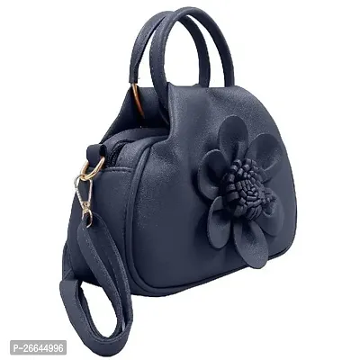 Stylish Blue Artificial Leather Handbags For Women-thumb2