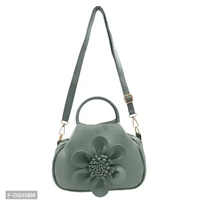 Stylish Green Artificial Leather Handbags For Women-thumb0