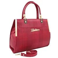 Stylish Red Artificial Leather Handbags For Women-thumb1