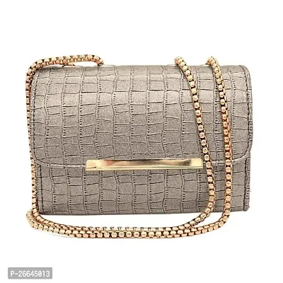 Stylish Grey Leather Handbags For Women-thumb0
