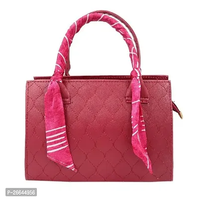 Stylish Maroon Artificial Leather Handbags For Women-thumb0