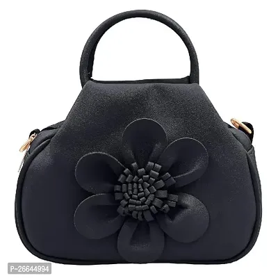 Stylish Black Artificial Leather Handbags For Women-thumb2