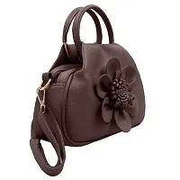 Stylish Brown Artificial Leather Handbags For Women-thumb1