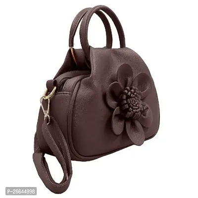 Stylish Brown Artificial Leather Handbags For Women-thumb2