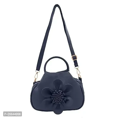Stylish Blue Artificial Leather Handbags For Women-thumb0