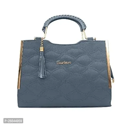 Stylish Blue Artificial Leather Handbags For Women-thumb0