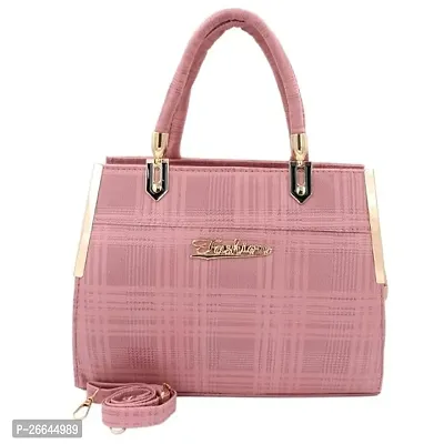 Stylish Pink Artificial Leather Handbags For Women