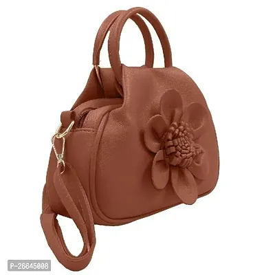 Stylish Brown Artificial Leather Handbags For Women-thumb0