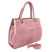 Stylish Pink Artificial Leather Handbags For Women-thumb1