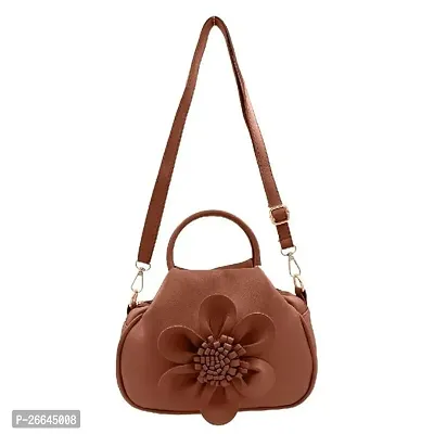 Stylish Brown Artificial Leather Handbags For Women-thumb2