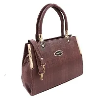 Stylish Brown Artificial Leather Handbags For Women-thumb1