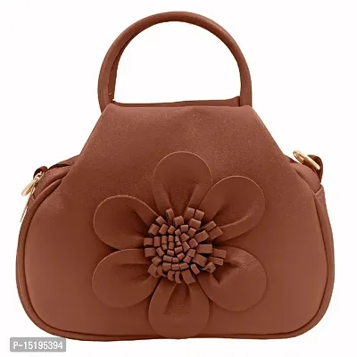 Stylish Brown Artificial Leather Solid Handbag For Women-thumb0