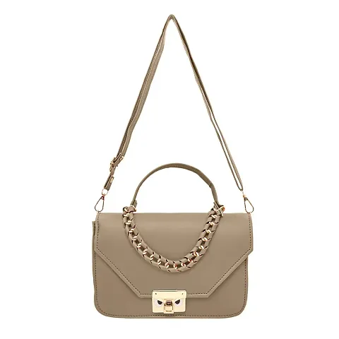 Stylish Artificial Leather Solid Handbag For Women