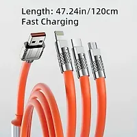 Ultimate Charging Solution: 3-in-1 Cable | 120W Fast Charge | USB-C, Lightning, Micro USB | 1.5m | iPhone, Android Compatibility-thumb1