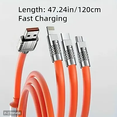 Ultimate Charging Solution: 3-in-1 Cable | 120W Fast Charge | USB-C, Lightning, Micro USB | 1.5m | iPhone, Android Compatibility-thumb2