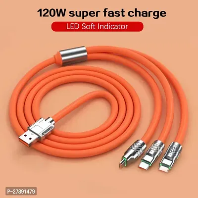 Power Up Anywhere: 3-in-1 Charging Cable | 120W Fast Charge | USB-C, Lightning, Micro USB | 1.5m | iPhone, Android Compatible-thumb0