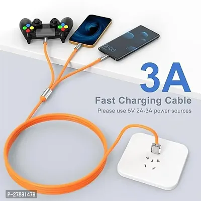 Power Up Anywhere: 3-in-1 Charging Cable | 120W Fast Charge | USB-C, Lightning, Micro USB | 1.5m | iPhone, Android Compatible-thumb3