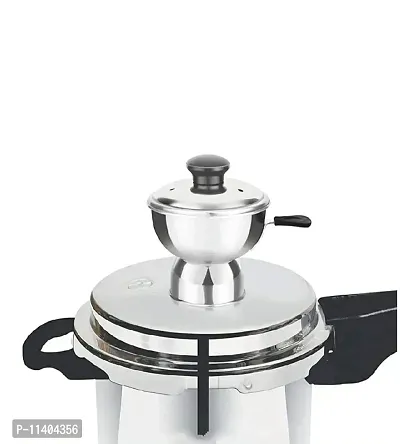 ImegaZ Stainless Steel Puttu Kudam Chirattaa Puttu Maker with Steamer Plate, Puttu Vessel, Puttu Maker with Pressure Cooker, Puttu Maker Steel, Silver colour-thumb3