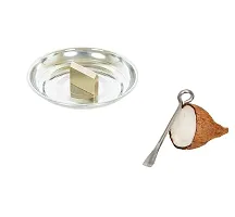 ImegaZ Stainless Steel Heavy Duty Coconut Breaker Plate for Easy to Break Coconut?and Cococnut Opener Set of 2-thumb4