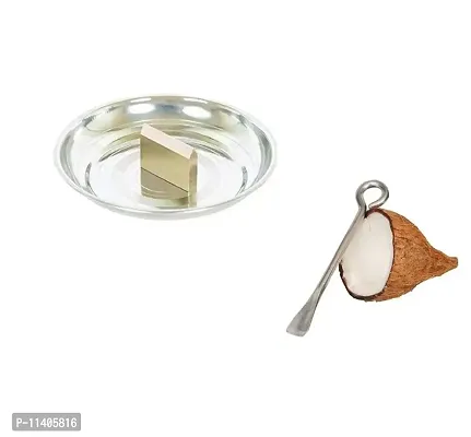 ImegaZ Stainless Steel Heavy Duty Coconut Breaker Plate for Easy to Break Coconut?and Cococnut Opener Set of 2-thumb5