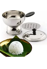 ImegaZ Stainless Steel Puttu Kudam Chirattaa Puttu Maker with Steamer Plate, Puttu Vessel, Puttu Maker with Pressure Cooker, Puttu Maker Steel, Silver colour-thumb4