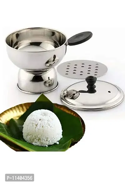 ImegaZ Stainless Steel Puttu Kudam Chirattaa Puttu Maker with Steamer Plate, Puttu Vessel, Puttu Maker with Pressure Cooker, Puttu Maker Steel, Silver colour-thumb5