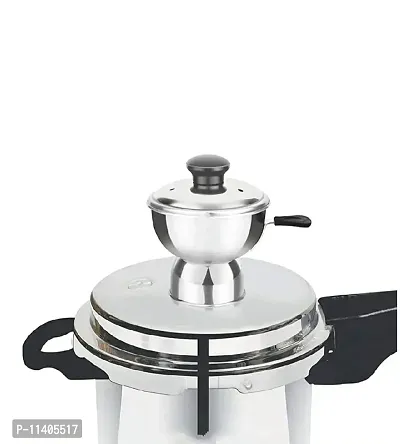 ImegaZ Stainless Steel Puttu Kudam Chirattaa Puttu Maker with Steamer Plate, Puttu Vesel, Puttu Maker with Pressure Cooker, Puttu Maker Steel, Silver colour-thumb3